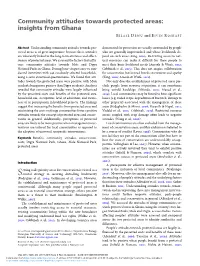 Community Attitudes Towards Protected Areas: Insights from Ghana