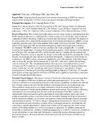 Control Number 2203-1817 Applicant: University of Michigan (UM), Ann Arbor, MI Project Title: Integrated Biochemical and Electro