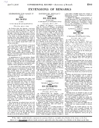 Extensions of Remarks E503 EXTENSIONS of REMARKS