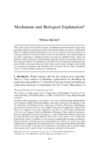 Mechanism and Biological Explanation*