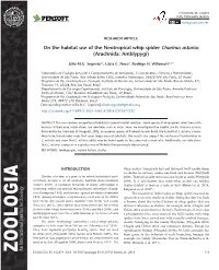 On the Habitat Use of the Neotropical Whip Spider Charinus Asturius (Arachnida: Amblypygi)