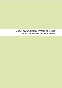 Part 2. Environmental Effects of Illicit Drug Cultivation and Processing