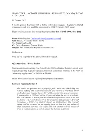 Seqwater's 22 October Submission / Response To