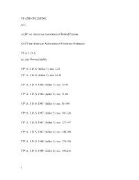 Vf and Cf Listing