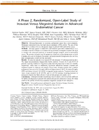 A Phase 2, Randomized, Open-Label Study of Irosustat Versus Megestrol Acetate in Advanced Endometrial Cancer