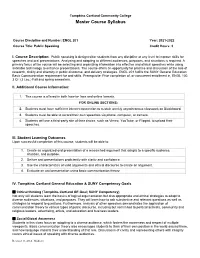 ENGL 201 Year: 2021-2022 Course Title: Public Speaking Credit Hours: 3