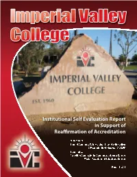 Institutional Self Evaluation Report in Support of Reaffirmation of Accreditation