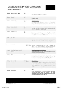 Melbourne Program Guide