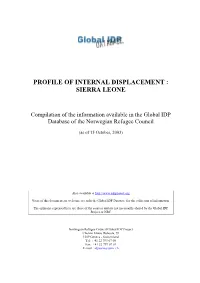 Profile of Internal Displacement : Sierra Leone