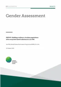 SAP009: Building Resilience of Urban Populations with Ecosystem-Based Solutions in Lao PDR