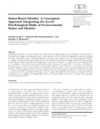 Status-Based Identity Research-Article6644242017