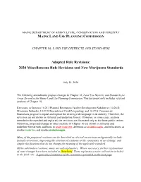2020 Miscellaneous Rule Revisions and New Marijuana Standards