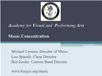 Academy for Visual and Performing Arts Music Concentration