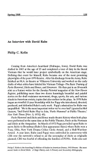 An Interview with David Rabe Philip C. Kolin