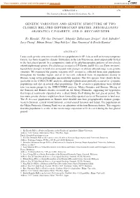Genetic Variation and Genetic Structure of Two Closely Related Dipterocarp Species, Dryobalanops Aromatica C.F.Gaertn