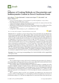 Influence of Cooking Methods on Glucosinolates and Isothiocyanates