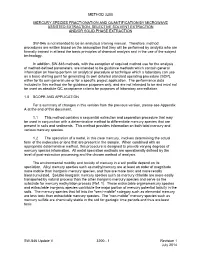 Method 3200: Mercury Species Fractionation and Quantification By