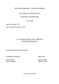 Scienze Giuridiche L'acquiescenza Nel Diritto