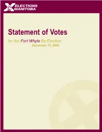 Statement of Votes Relevé Desdes