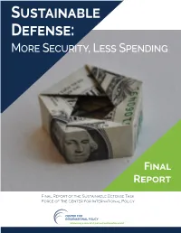 Sustainable Defense: More Security, Less Spending