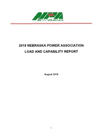 2018 Nebraska Power Association Load and Capability Report