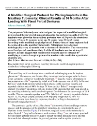 A Modified Surgical Protocol for Placing Implants In