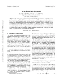 Arxiv:2103.05710V1 [Physics.Hist-Ph] 9 Mar 2021 Taylor Compared His Solution of the Evolution of the to Solve This Problem – Professor G