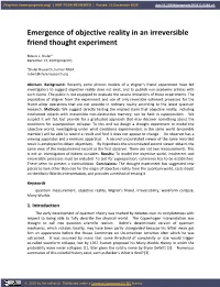 Emergence of Objective Reality in an Irreversible Friend Thought Experiment