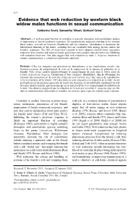 Evidence That Web Reduction by Western Black Widow Males Functions in Sexual Communication