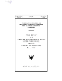 Final Report Committee on Governmental Affairs