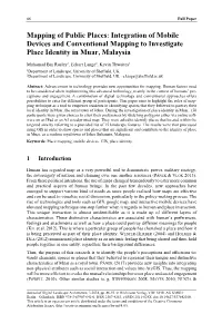 Integration of Mobile Devices and Conventional Mapping to Investigate Place Identity in Muar, Malaysia