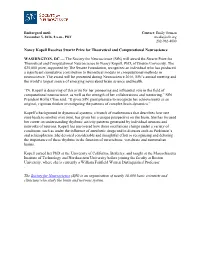 Nancy Kopell Receives Swartz Prize for Theoretical and Computational Neuroscience