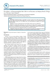 Prevalence of Extrapyramidal Side Effects in Patients on Antipsychotics Drugs at a Tertiary Care Center