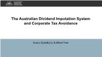 Australian Dividend Imputation System and Corporate Tax Avoidance