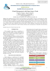 Cloud Management with Open Source Tools Manish S