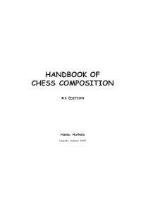 Handbook of Chess Composition