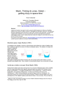 Mach, Thirring & Lense, Gödel – Getting Dizzy in Space-Time