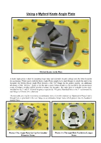 Using a Myford Keats Angle Plate