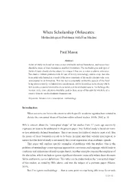 When Scholarship Obfuscates: Methodological Problems with Fan Studies