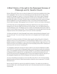 A Brief History of the Split in the Episcopal Diocese of Pittsburgh and St