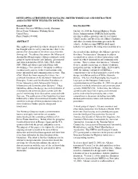 DEVELOPING GUIDELINES for MANAGING DRIVER WORKLOAD and DISTRACTION ASSOCIATED with TELEMATIC DEVICES Donald Bischoff Executive D