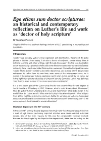 Doctor of Holy Scripture’ Dr Stephen Pietsch