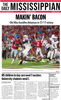 MS Children in Day Care Need 7 Vaccines. University Students Need 1