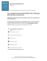 The Complete Mitochondrial DNA of the Cuban Gar (Atractosteus Tristoechus)
