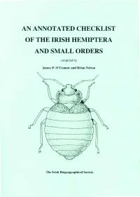 An Annotated Checklist of the Irish Hemiptera and Small Orders