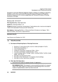 Argyll and Bute Council Development and Infrastructure Services Delegated Or Committee Planning Application Report and Report Of