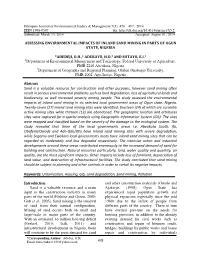 Assessing the Environmental Impacts of Inland Sand Mining In