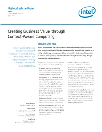 Creating Business Value Through Context-Aware Computing