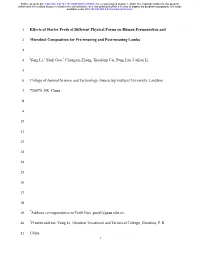 Effects of Starter Feeds of Different Physical Forms on Rumen Fermentation and Microbial Composition for Pre-Weaning and Post-We