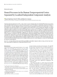 Neural Processes in the Human Temporoparietal Cortex Separated by Localized Independent Component Analysis